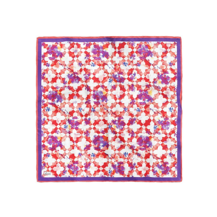 خرید روسری طرح گلدار صورتی