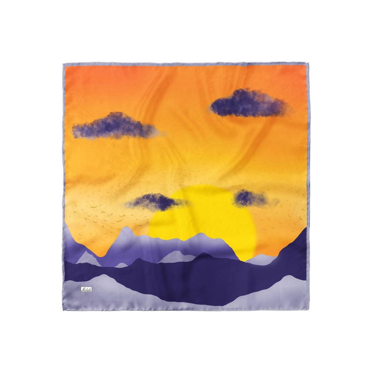 طرح باز شده روسری با الهام از غروب افتاب