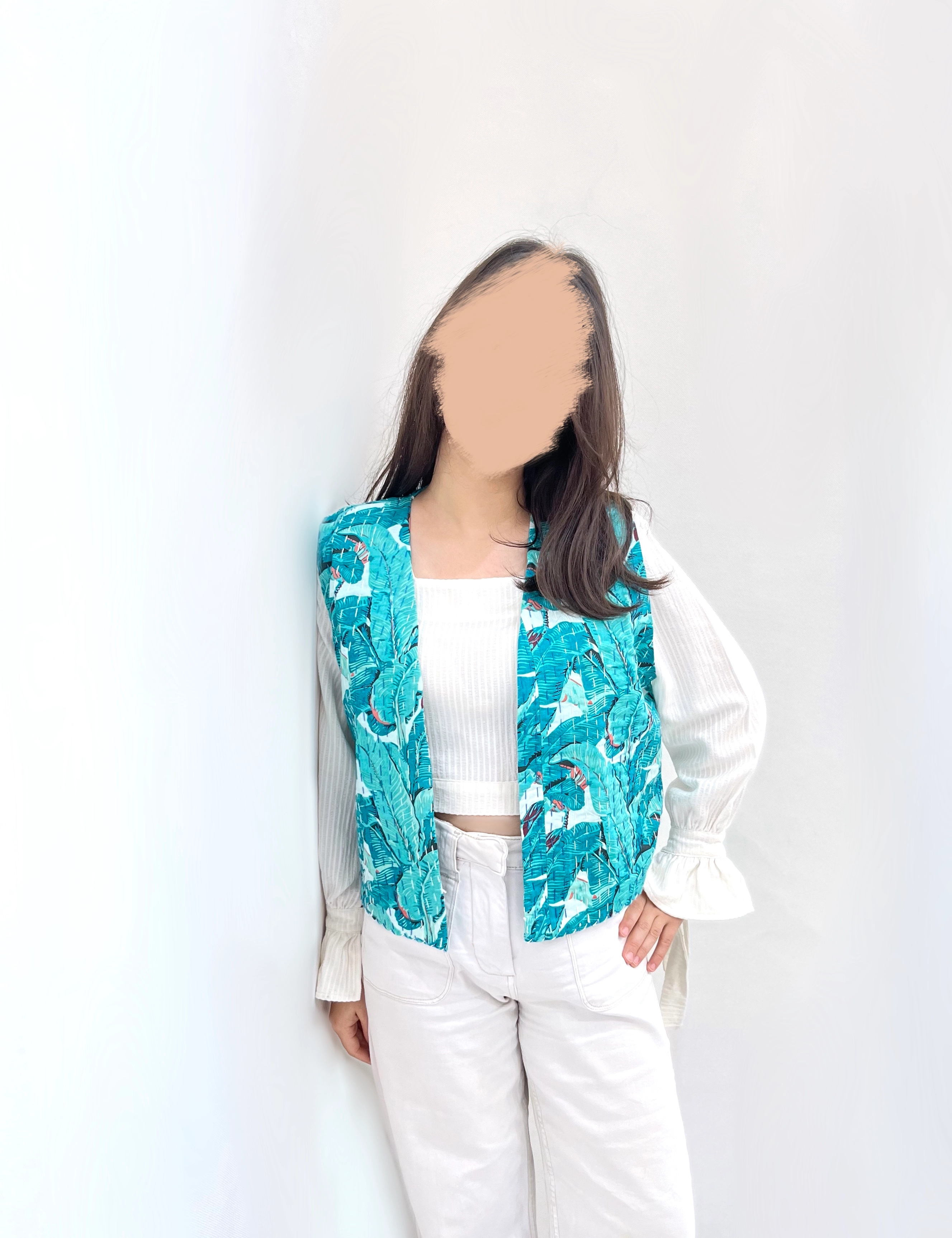 وست کوک دوزی زنانه رنگ سبزابی