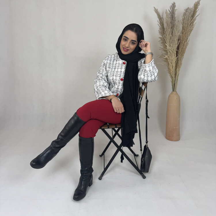 خرید کت شانل سفید مشکی