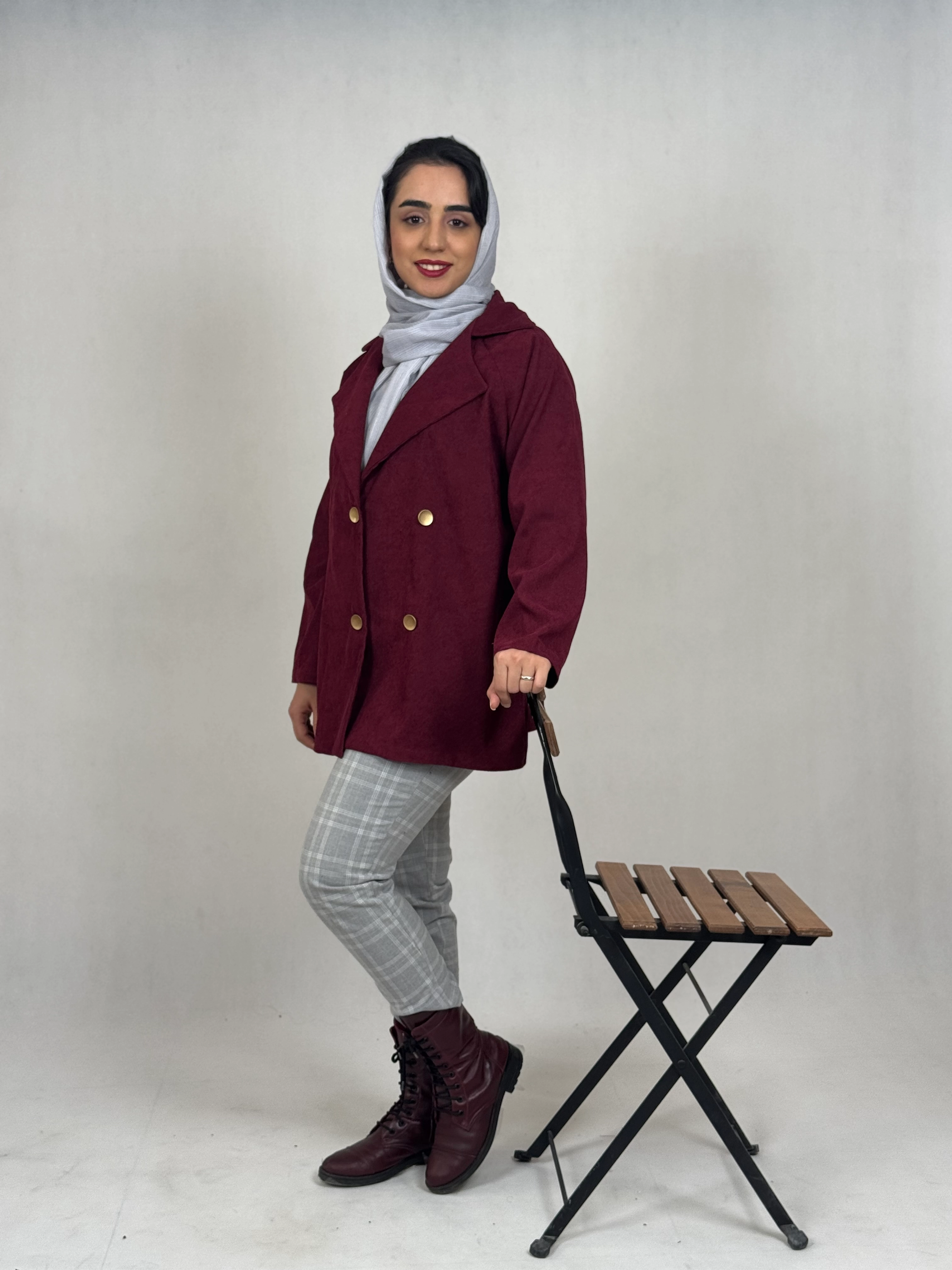 خرید مانتو مخمل کبریتی زنانه
