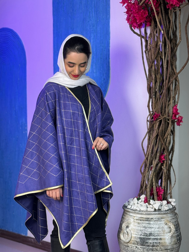 خرید شنل و رویه سوییت کوک دوزی بنفش و طلایی