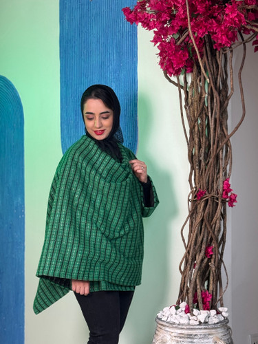 خرید شنل سبز مدل دار