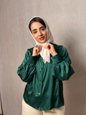 خرید شومیز سیلک سبز