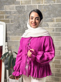 شومیز موسیلین سرخابی زنانه مدل تابستانه