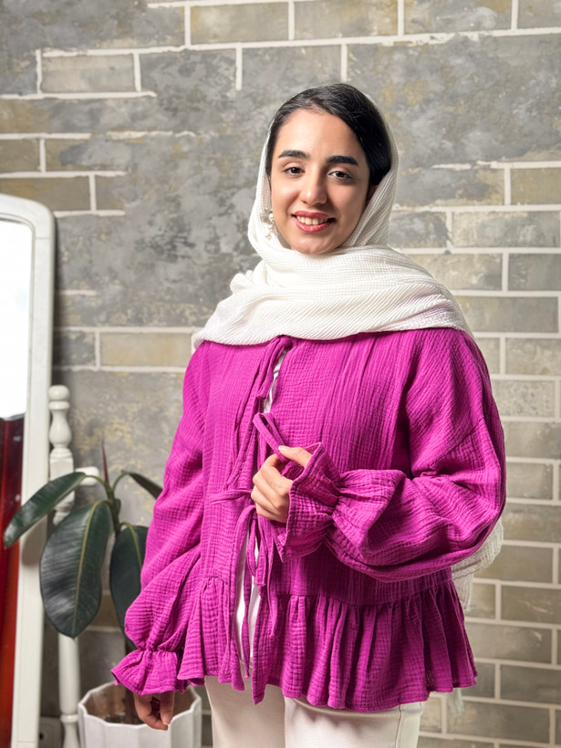شومیز موسیلین سرخابی زنانه مدل تابستانه