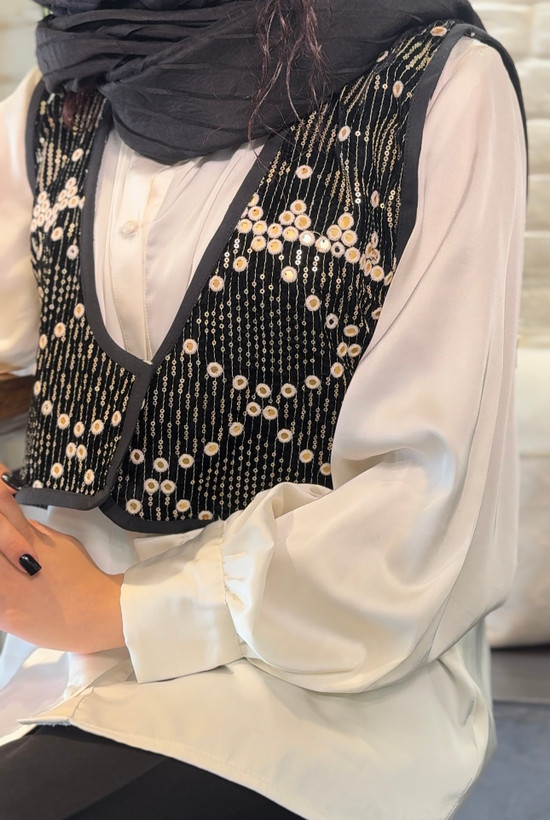 دیتیل وست مخمل سوزن دوزی