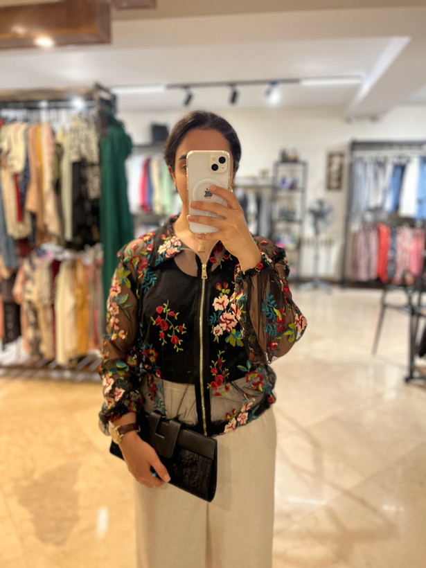 تنخور بامبر جکت گلدوزی شده در مزون آهو