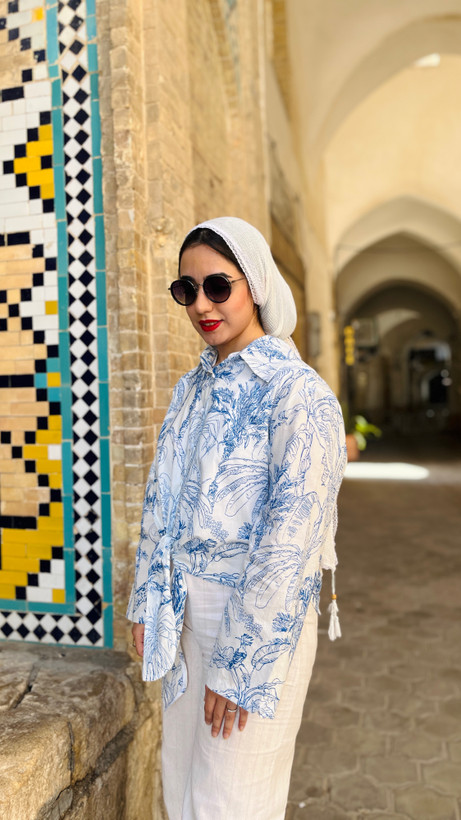 شومیز طرح دیور گره ای با پارچه ای خنک و خاص